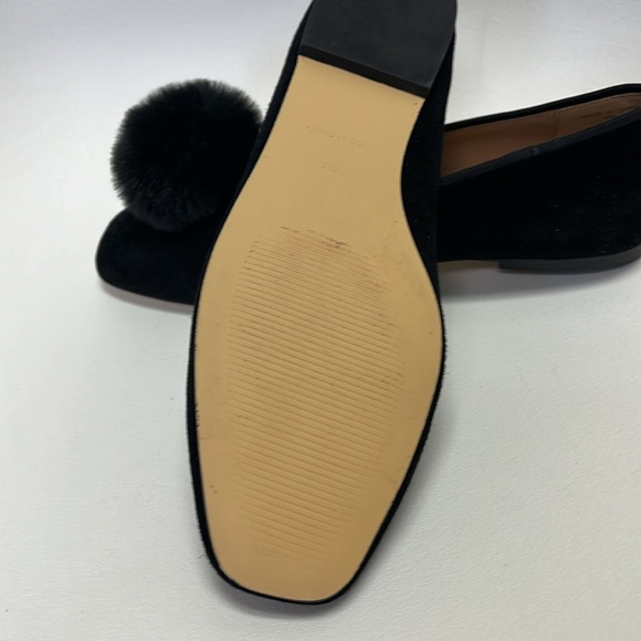 Talbots Black Stella Pom Velvet Flats | US 6 - Picture 2 of 4